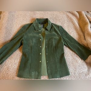 Army green Yansi Fugel suede jacket S.